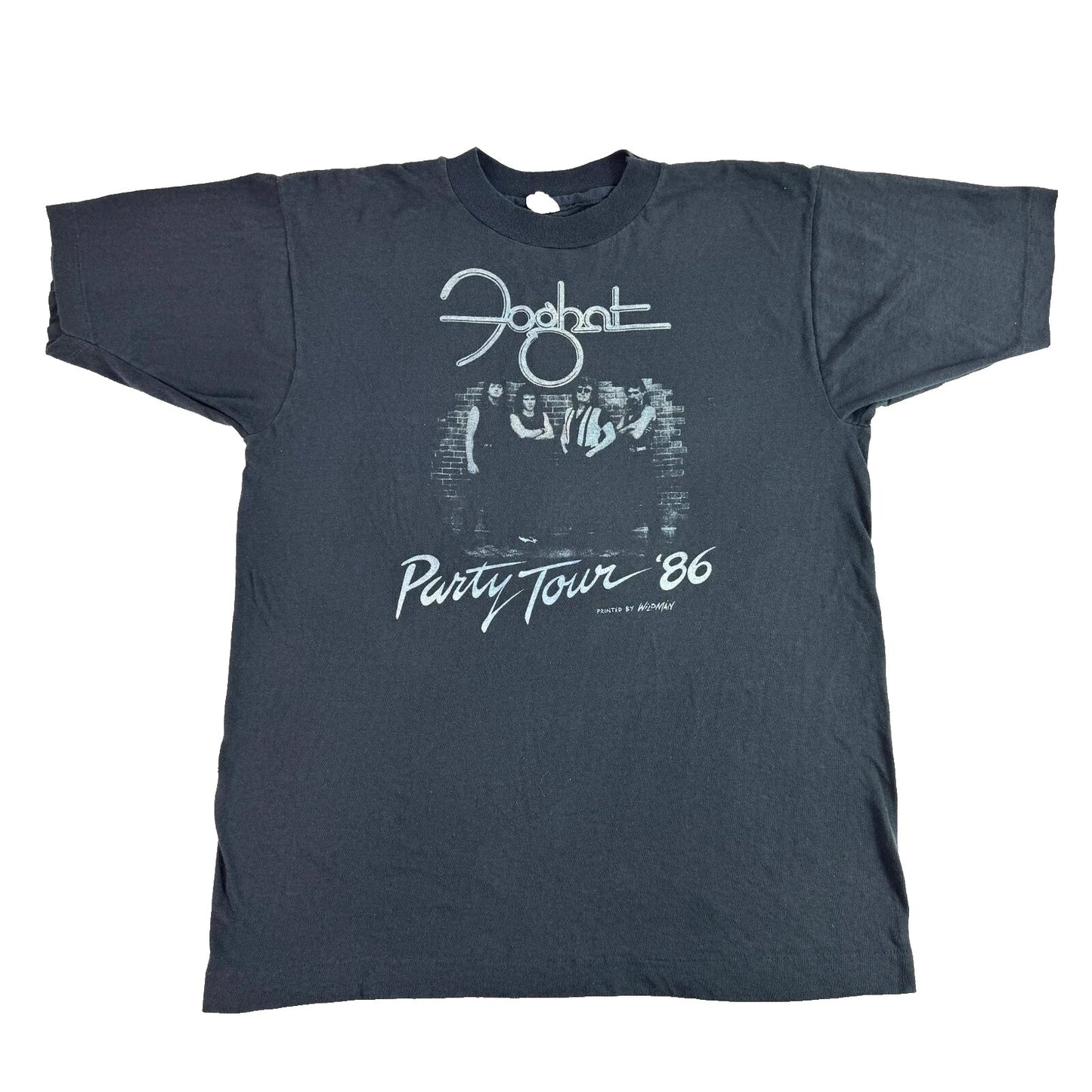 Vintage 80s Foghat T Shirt Party Tour 86 Faded Black English Rock N Roll Band XL Unisex T-shirt, Sweatshirt, Hoodie, Long Sleeve Tee - T-Shirt, Sweatshirt, Hoodie