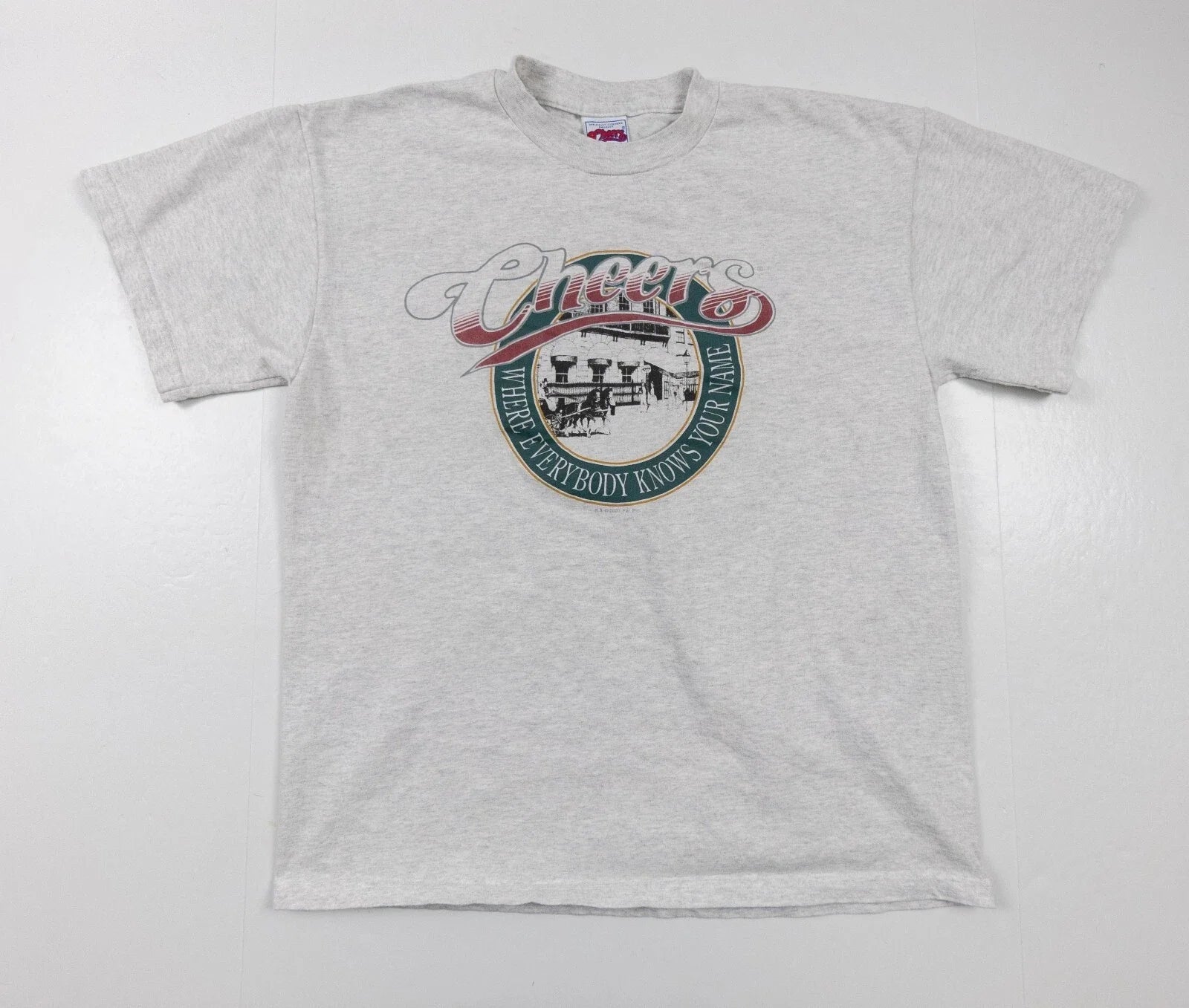 Cheers Boston Shirt Adult Large Gray Short Sleeve TV Show Men's Graphic Tee Y2K Unisex T-shirt, Sweatshirt, Hoodie, Long Sleeve Tee - T-Shirt, Sweatshirt, Hoodie