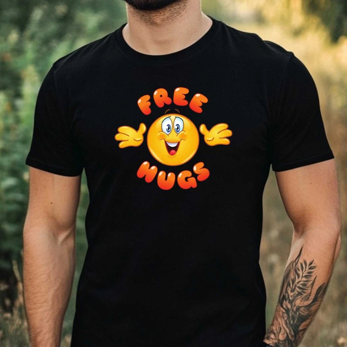 Mens Free Hugs Motif Cotton T-Shirt Size XS to 5XL Unisex T-shirt, Sweatshirt, Hoodie, Long Sleeve Tee - T-Shirt, Sweatshirt, Hoodie