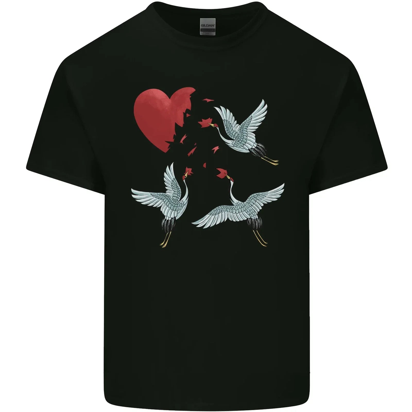 Crane Heart Anti Valentines Day Single Funny Mens Cotton T-Shirt Tee Top Unisex T-shirt, Sweatshirt, Hoodie, Long Sleeve Tee - T-Shirt, Sweatshirt, Hoodie