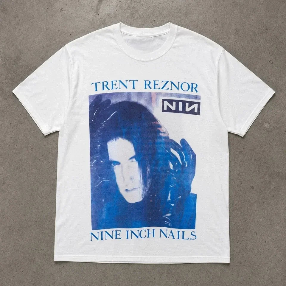 Vintage 90s Nine Inch Nail Trent Reznor Shirt Double Sided NIN Rock Tee Unisex T-shirt, Sweatshirt, Hoodie, Long Sleeve Tee - T-Shirt, Sweatshirt, Hoodie