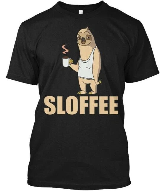 Sloth And Coffee - Sloffee Tee T-Shirt Made in the USA Size S to 5XL Unisex T-shirt, Sweatshirt, Hoodie, Long Sleeve Tee - T-Shirt, Sweatshirt, Hoodie
