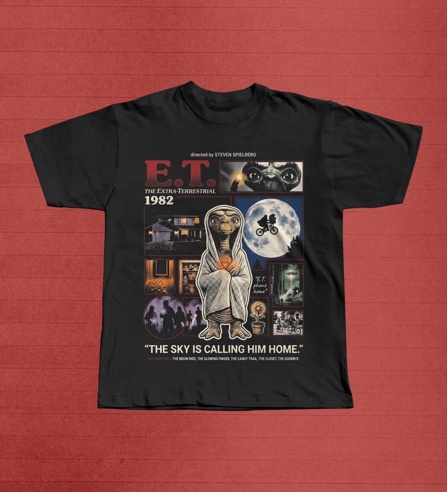 E.T. the Extra-Terrestrial Shirt, Vintage 80s Movie Tee, Alien Film Lover Gift Unisex T-shirt, Sweatshirt, Hoodie, Long Sleeve Tee - T-Shirt, Sweatshirt, Hoodie