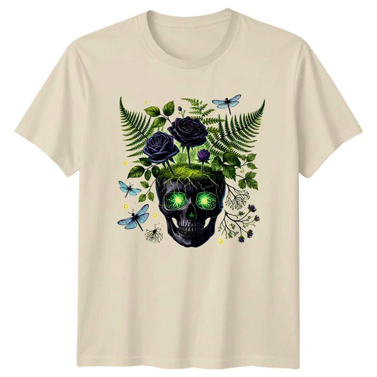 Mystical Skull Botanical Garden T-Shirt Dark Botanical Gothic Nature Birthday Unisex T-shirt, Sweatshirt, Hoodie, Long Sleeve Tee - T-Shirt, Sweatshirt, Hoodie