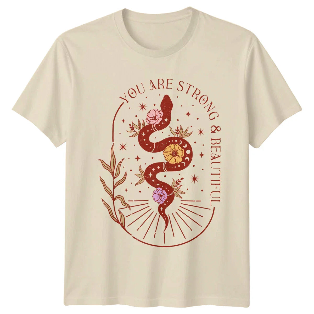 Boho Snake You Are Strong & Beautiful T-Shirt Celestial Magic Adult Unisex T-shirt, Sweatshirt, Hoodie, Long Sleeve Tee - T-Shirt, Sweatshirt, Hoodie
