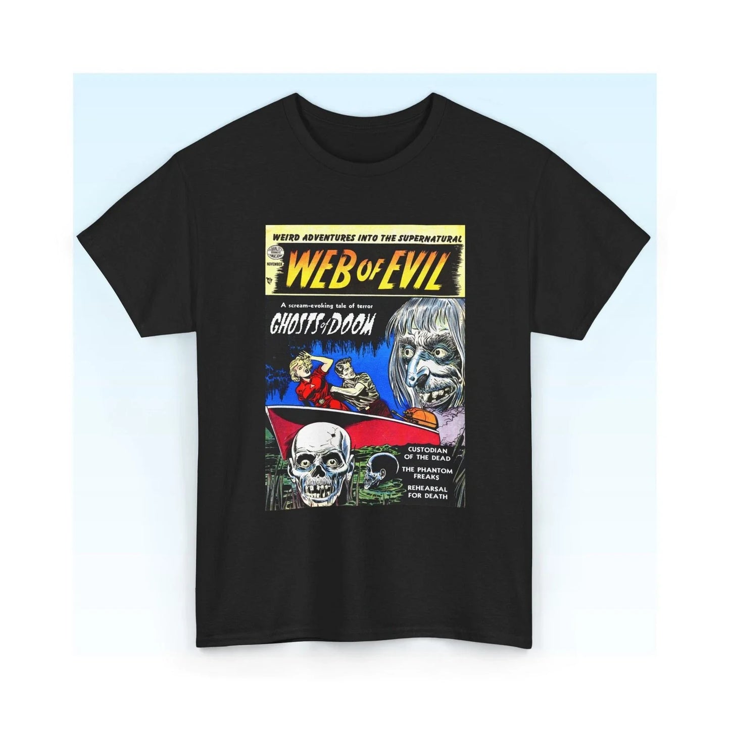 Web of Evil Vintage Horror Comic Book Cover T-Shirt S-5XL Unisex T-shirt, Sweatshirt, Hoodie, Long Sleeve Tee - T-Shirt, Sweatshirt, Hoodie
