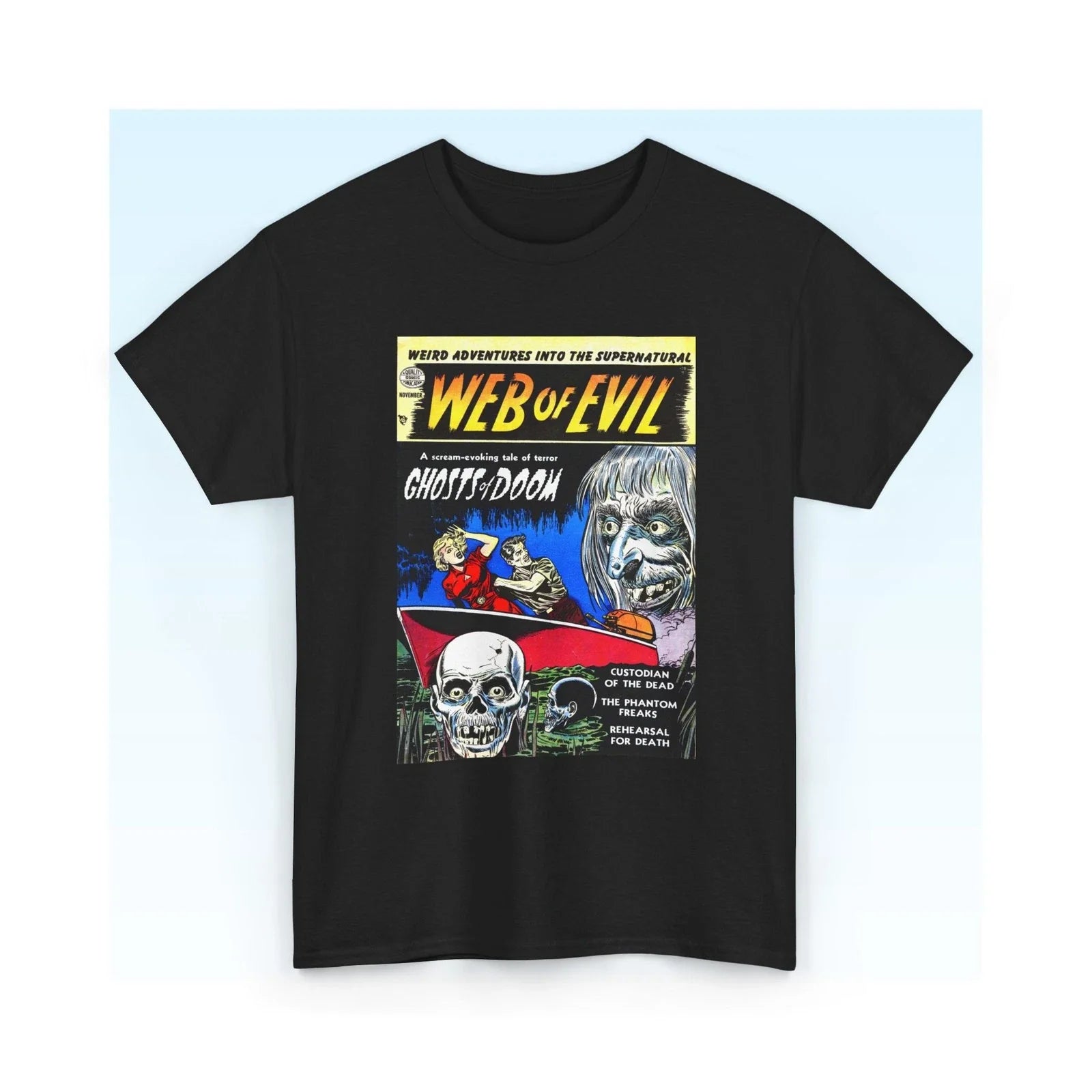 Web of Evil Vintage Horror Comic Book Cover T-Shirt S-5XL Unisex T-shirt, Sweatshirt, Hoodie, Long Sleeve Tee - T-Shirt, Sweatshirt, Hoodie