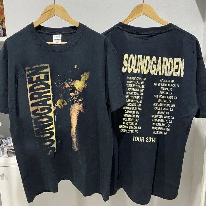 Soundgarden 2014 Tour Cotton Black Unisex T-shirt Unisex T-shirt, Sweatshirt, Hoodie, Long Sleeve Tee - T-Shirt, Sweatshirt, Hoodie