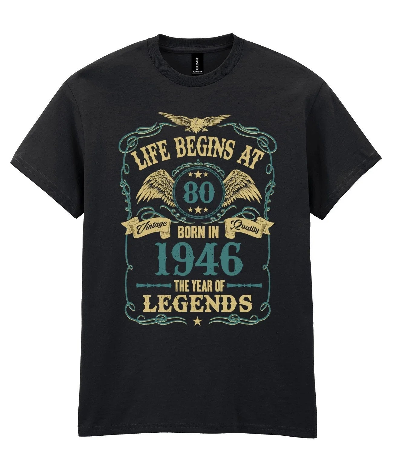 Life Begins at 80 T-Shirt Mens Funny Born In 1946 80th Birthday Gift Grandad Dad Unisex T-shirt, Sweatshirt, Hoodie, Long Sleeve Tee - T-Shirt, Sweatshirt, Hoodie