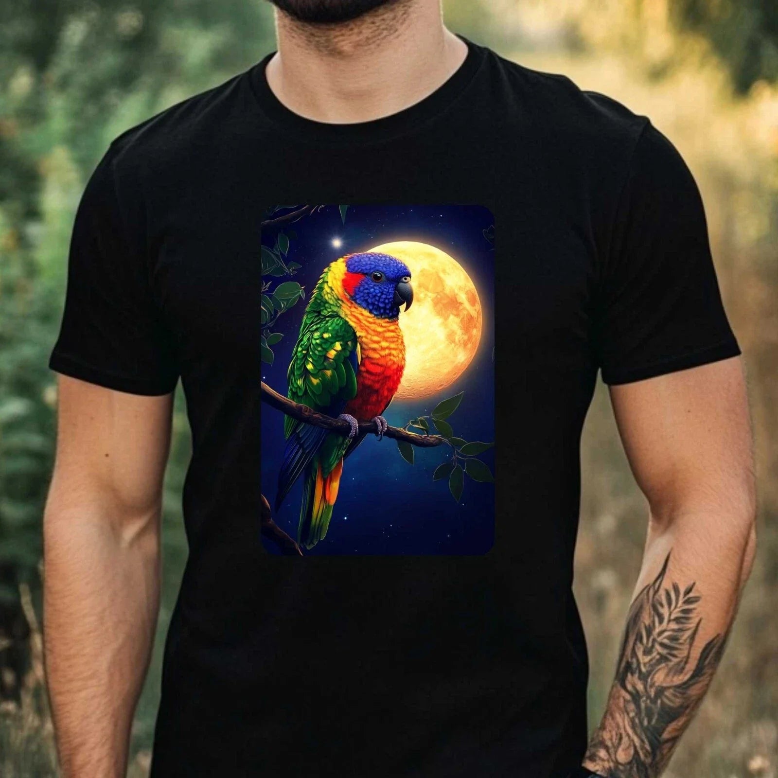 Mens Rainbow Lori Full Moon Print Cotton T-Shirt Size XS to 5XL Unisex T-shirt, Sweatshirt, Hoodie, Long Sleeve Tee - T-Shirt, Sweatshirt, Hoodie