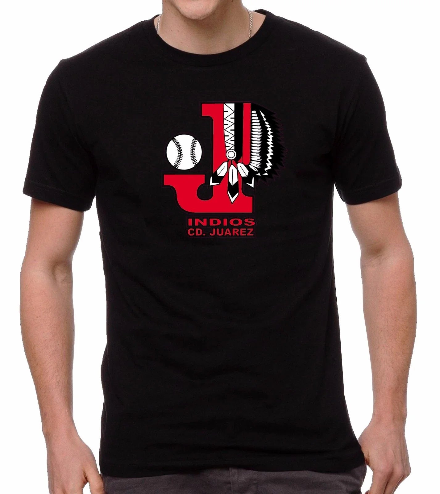 Indios de CD. Jurez Baseball Men's T-shirts Crew Neck 100% Cotton Unisex T-shirt, Sweatshirt, Hoodie, Long Sleeve Tee - T-Shirt, Sweatshirt, Hoodie