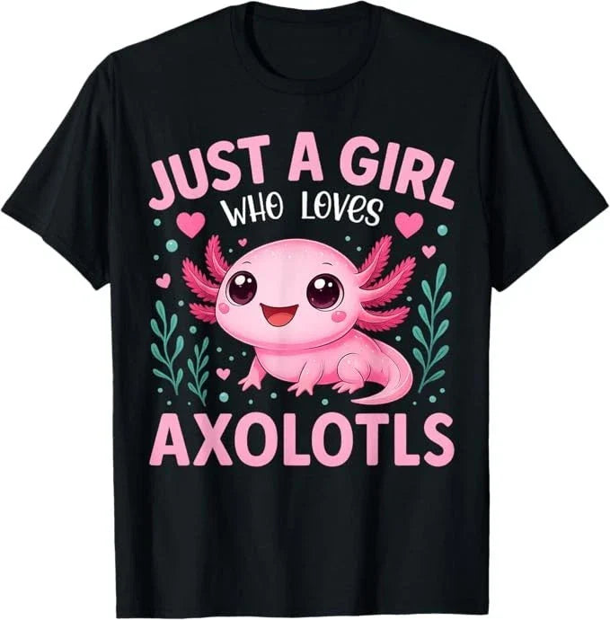 Just A Girl Who Loves Axolotls Axolotl Kawaii Girls Kids T-Shirt Unisex T-shirt, Sweatshirt, Hoodie, Long Sleeve Tee - T-Shirt, Sweatshirt, Hoodie