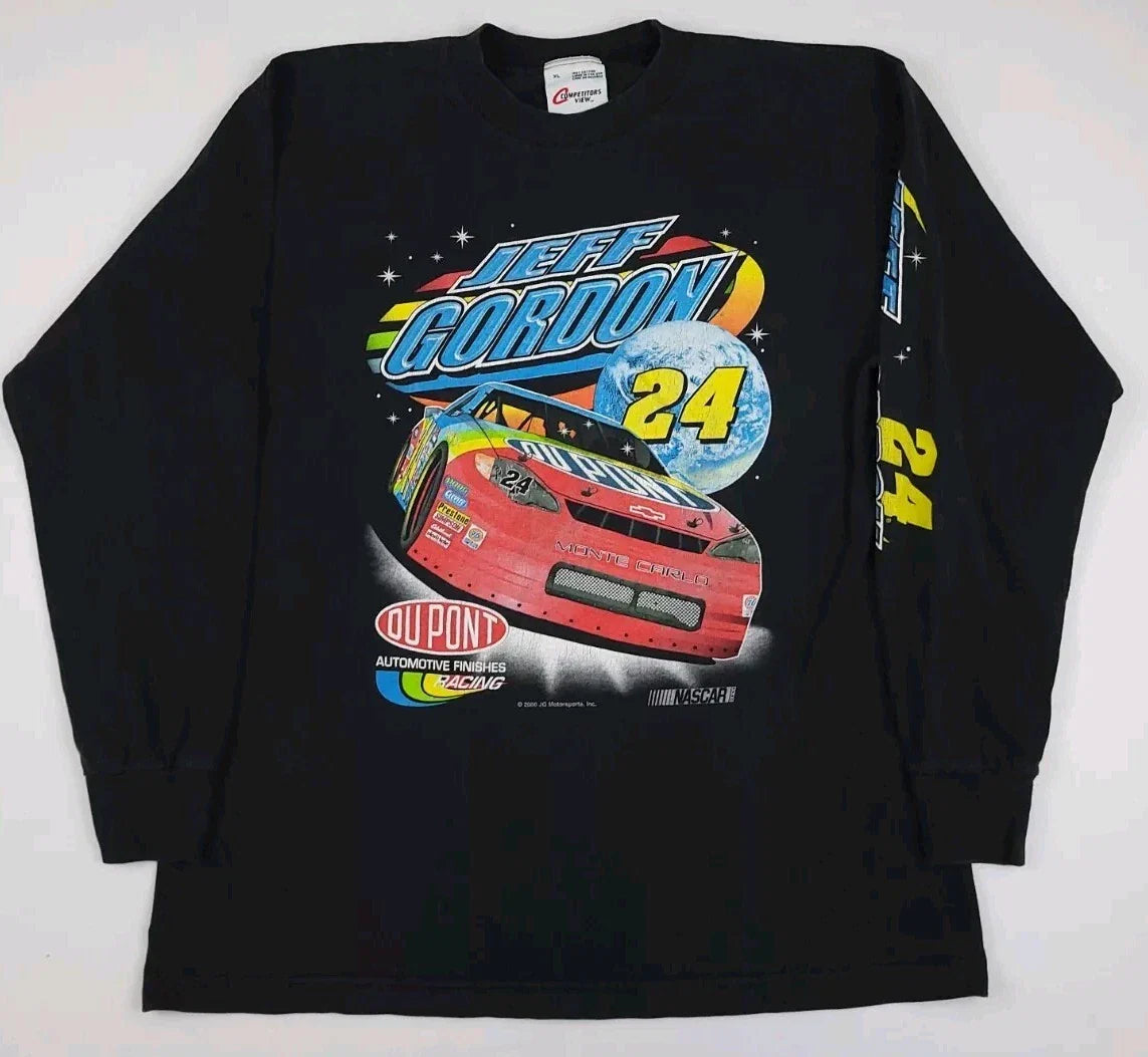 Vintage Y2k 2000 Jeff Gordon Nascar Du Pont Long Sleeve T Shirt Race Sport Space Unisex T-shirt, Sweatshirt, Hoodie, Long Sleeve Tee - T-Shirt, Sweatshirt, Hoodie