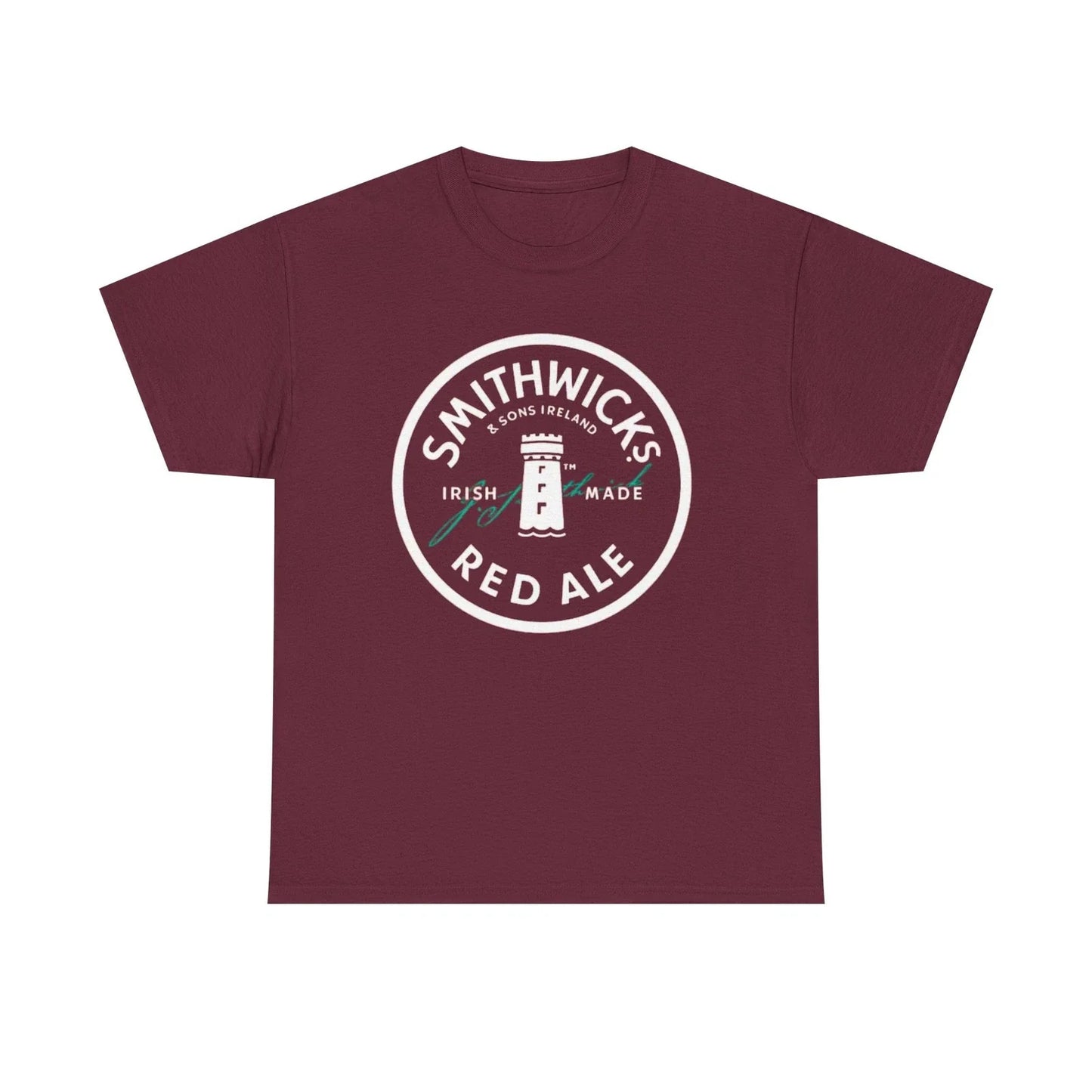 Smithwicks Irish Red Ale on Semi-Stretch Cotton Crew Neck Men's T-Shirt Unisex T-shirt, Sweatshirt, Hoodie, Long Sleeve Tee - T-Shirt, Sweatshirt, Hoodie