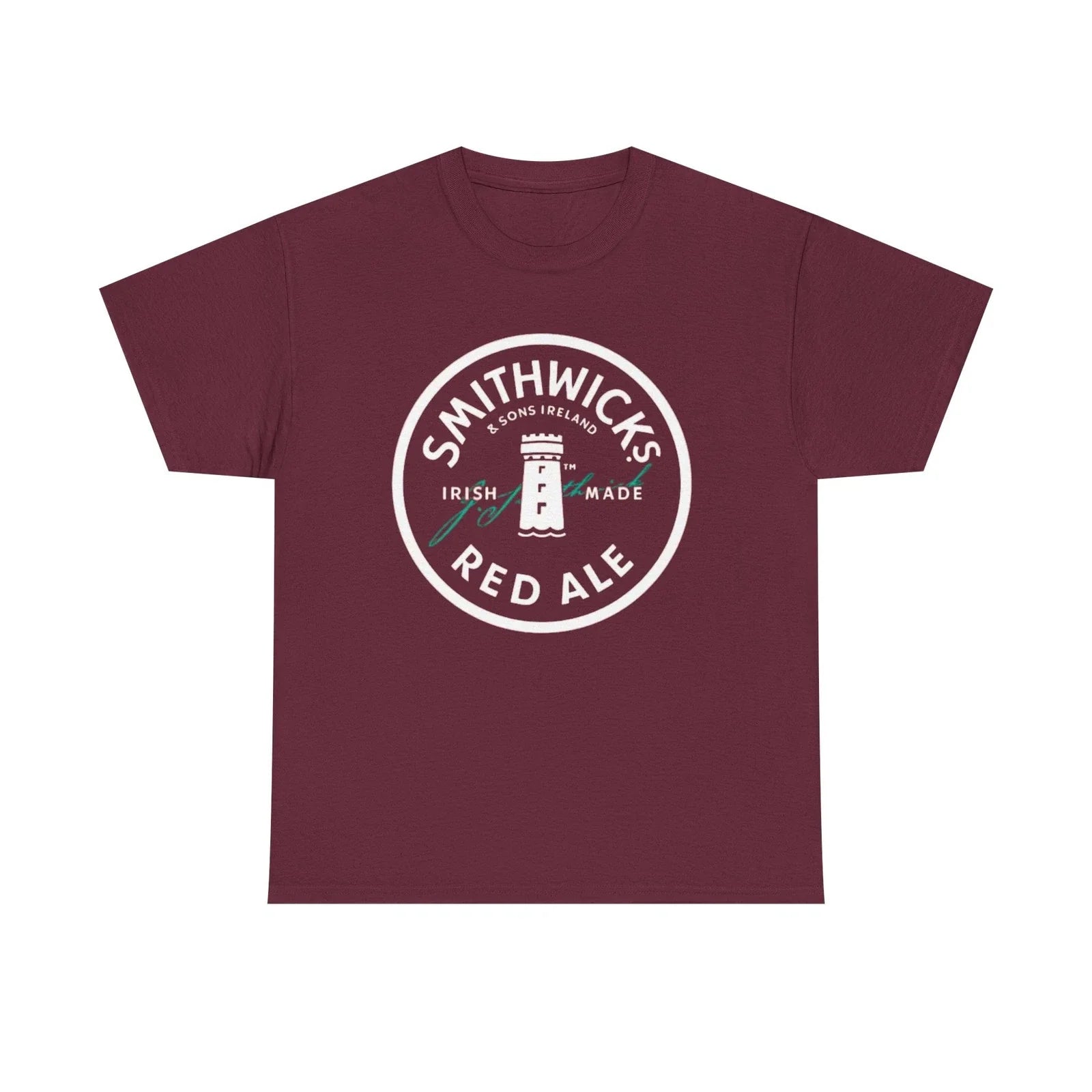 Smithwicks Irish Red Ale on Semi-Stretch Cotton Crew Neck Men's T-Shirt Unisex T-shirt, Sweatshirt, Hoodie, Long Sleeve Tee - T-Shirt, Sweatshirt, Hoodie