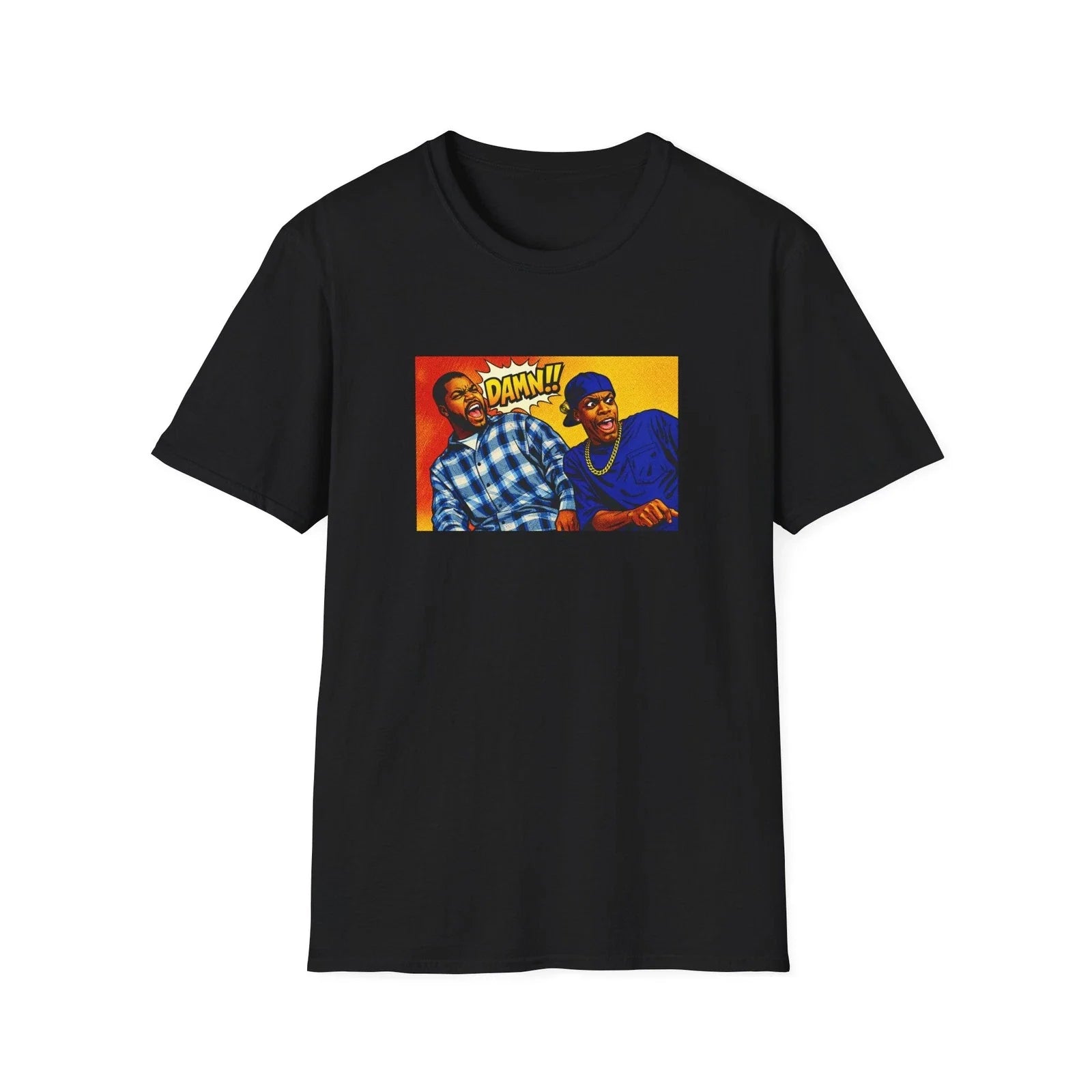 Craig and Smokey "Damn!" Pop Art T-Shirt | Friday Movie Inspired Qoute Tee Unisex T-shirt, Sweatshirt, Hoodie, Long Sleeve Tee - T-Shirt, Sweatshirt, Hoodie
