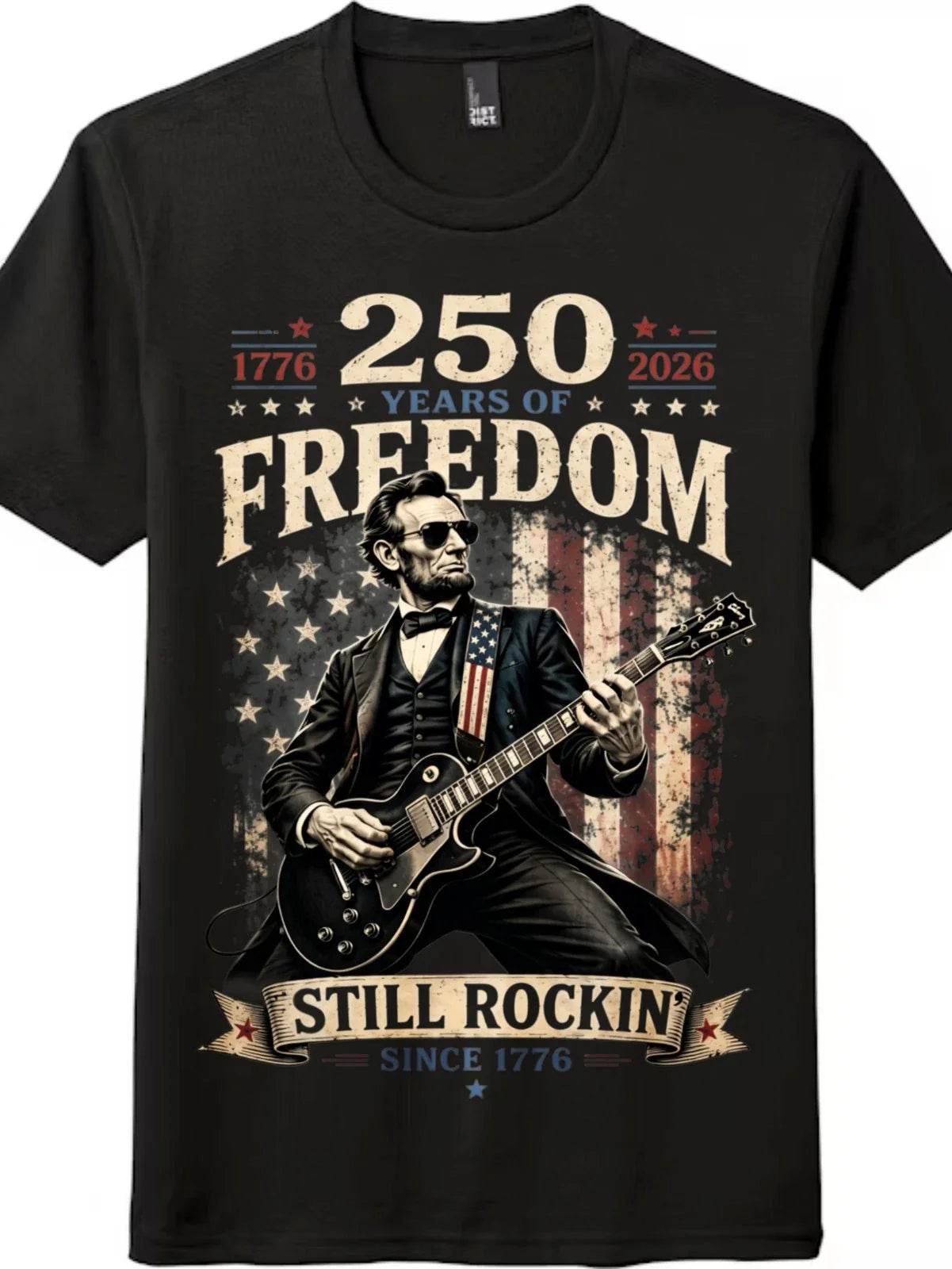 Patriotic Rock Guitar T-Shirt 250th Anniversary 4th of July American Flag Tee Unisex T-shirt, Sweatshirt, Hoodie, Long Sleeve Tee - T-Shirt, Sweatshirt, Hoodie