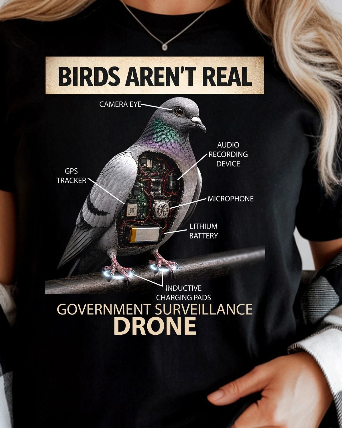BIRDS AREN'T REAL Unisex T-shirt, Sweatshirt, Hoodie, Long Sleeve Tee - T-Shirt, Sweatshirt, Hoodie