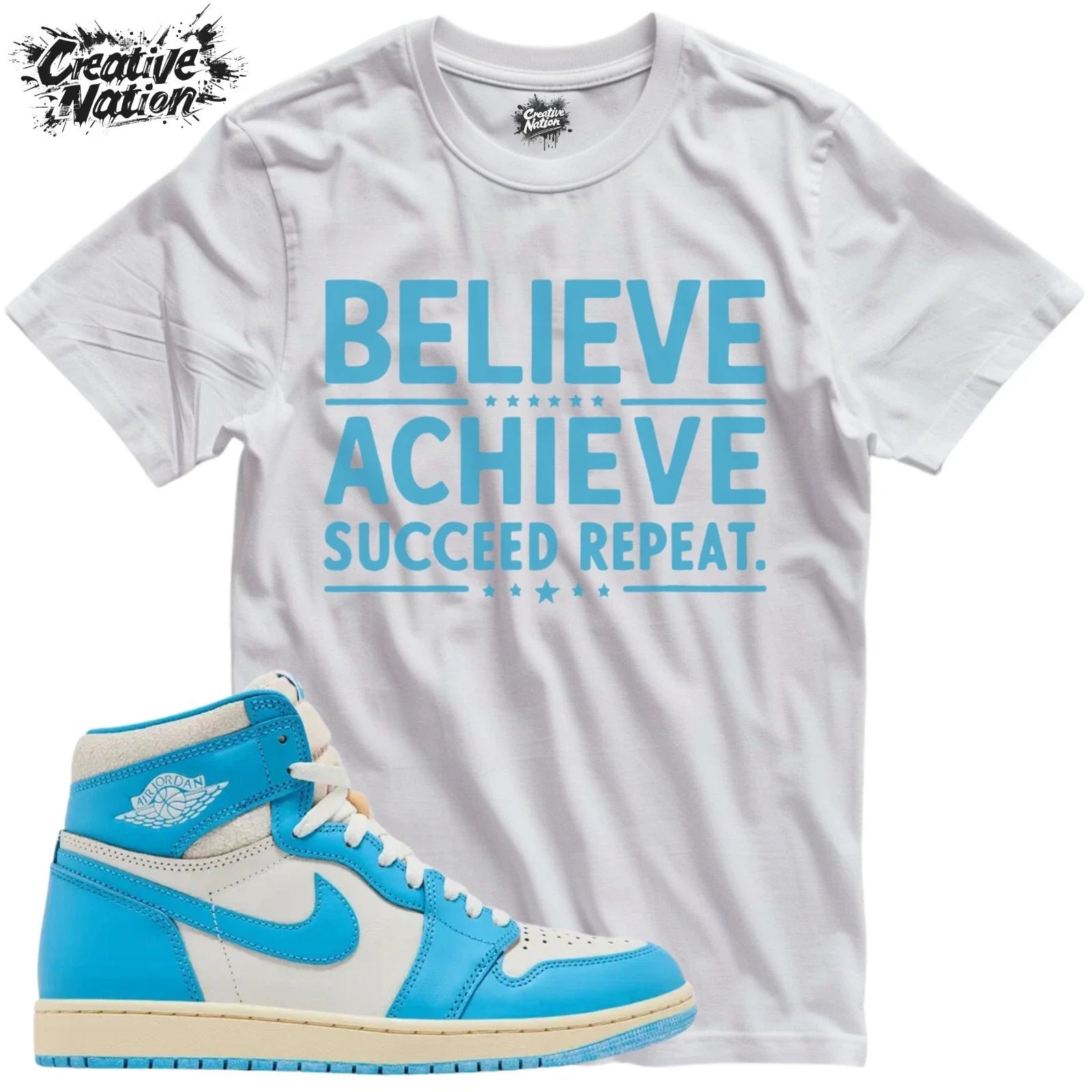 Shirt To Match 1 UNC Reimagined Unisex Tee Sneaker Shirt Gym Shirt Unisex T-shirt, Sweatshirt, Hoodie, Long Sleeve Tee - T-Shirt, Sweatshirt, Hoodie