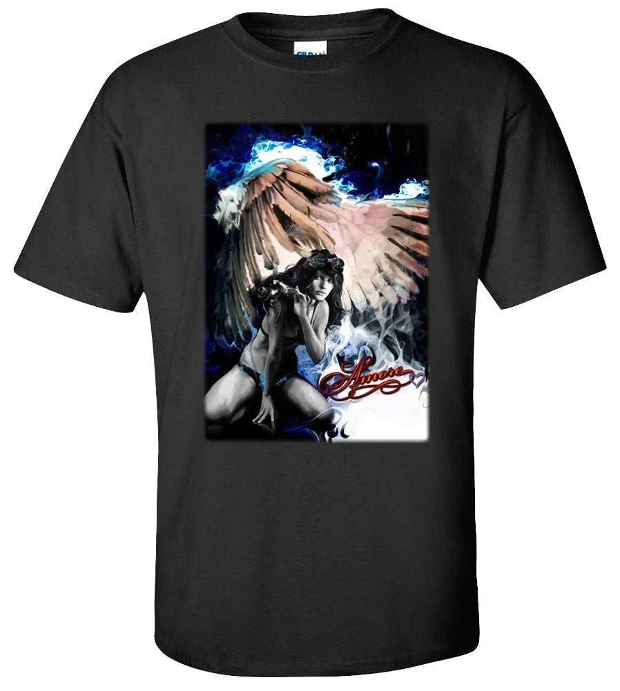 Fantasy Angel T-Shirt Amore Graphic Tee Cotton Humorous Aesthetic Unisex T-shirt, Sweatshirt, Hoodie, Long Sleeve Tee - T-Shirt, Sweatshirt, Hoodie