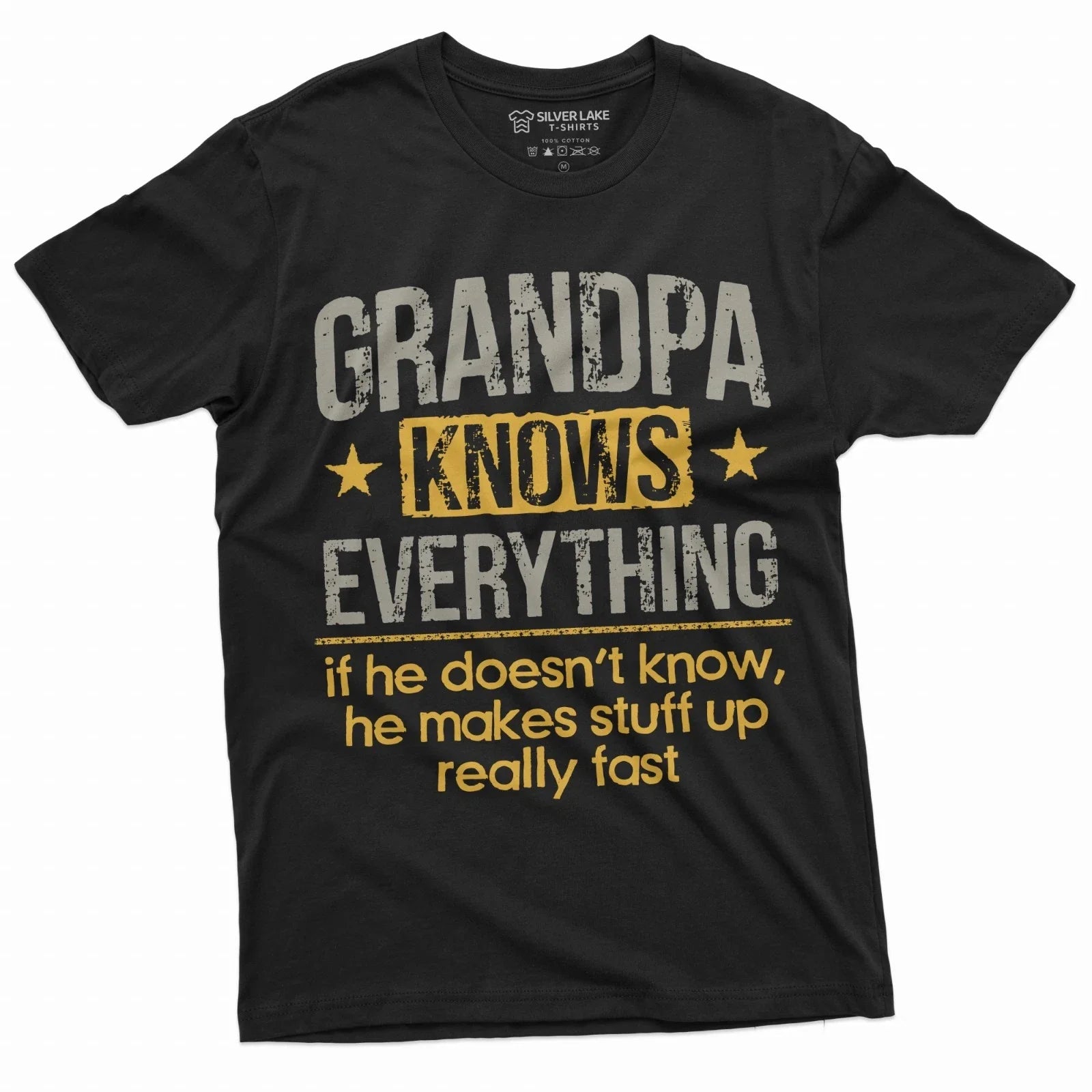 Grandpa Funny Grandfather knows everything humorous father's day papa tee shirt Unisex T-shirt, Sweatshirt, Hoodie, Long Sleeve Tee - T-Shirt, Sweatshirt, Hoodie