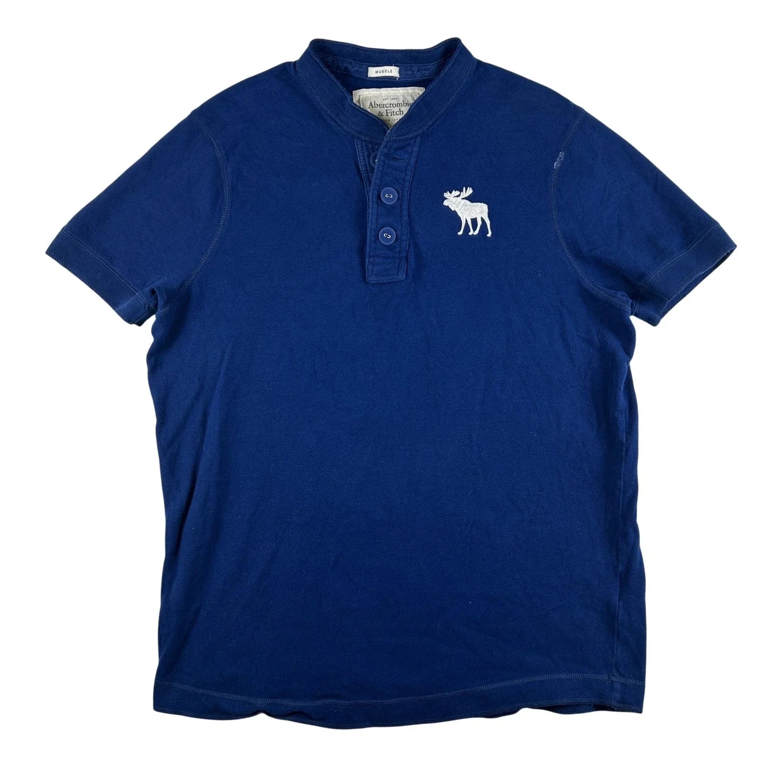 Vintage Abercrombie & Fitch Shirt Mens 2XL Big Moose Logo Muscle Henley Tee Y2K Unisex T-shirt, Sweatshirt, Hoodie, Long Sleeve Tee - T-Shirt, Sweatshirt, Hoodie