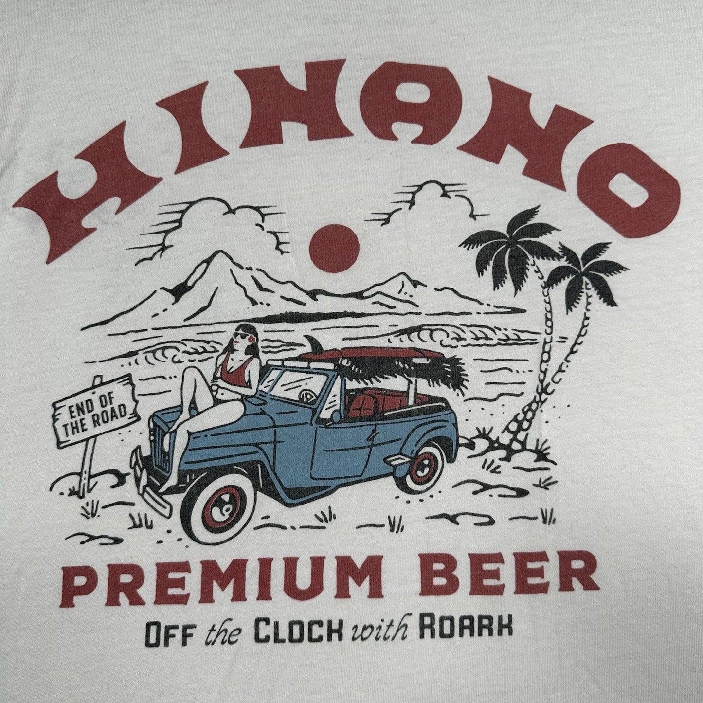 Roark x Hinano Premium Beer T-Shirt Cream White Graphic Tee Size Large Unisex T-shirt, Sweatshirt, Hoodie, Long Sleeve Tee - T-Shirt, Sweatshirt, Hoodie
