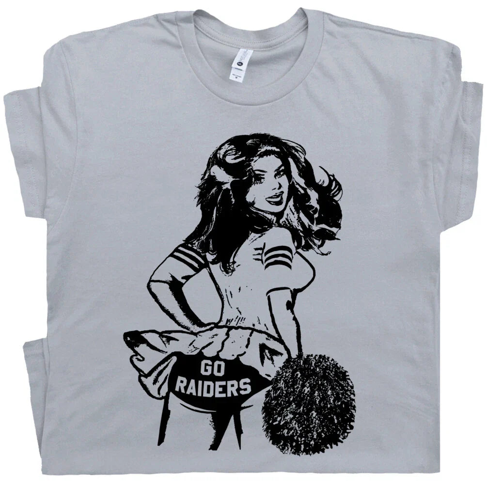 Go Raiders T Shirt Vintage Raiders Shirt Football Cheerleader Retro Throwback Unisex T-shirt, Sweatshirt, Hoodie, Long Sleeve Tee - T-Shirt, Sweatshirt, Hoodie