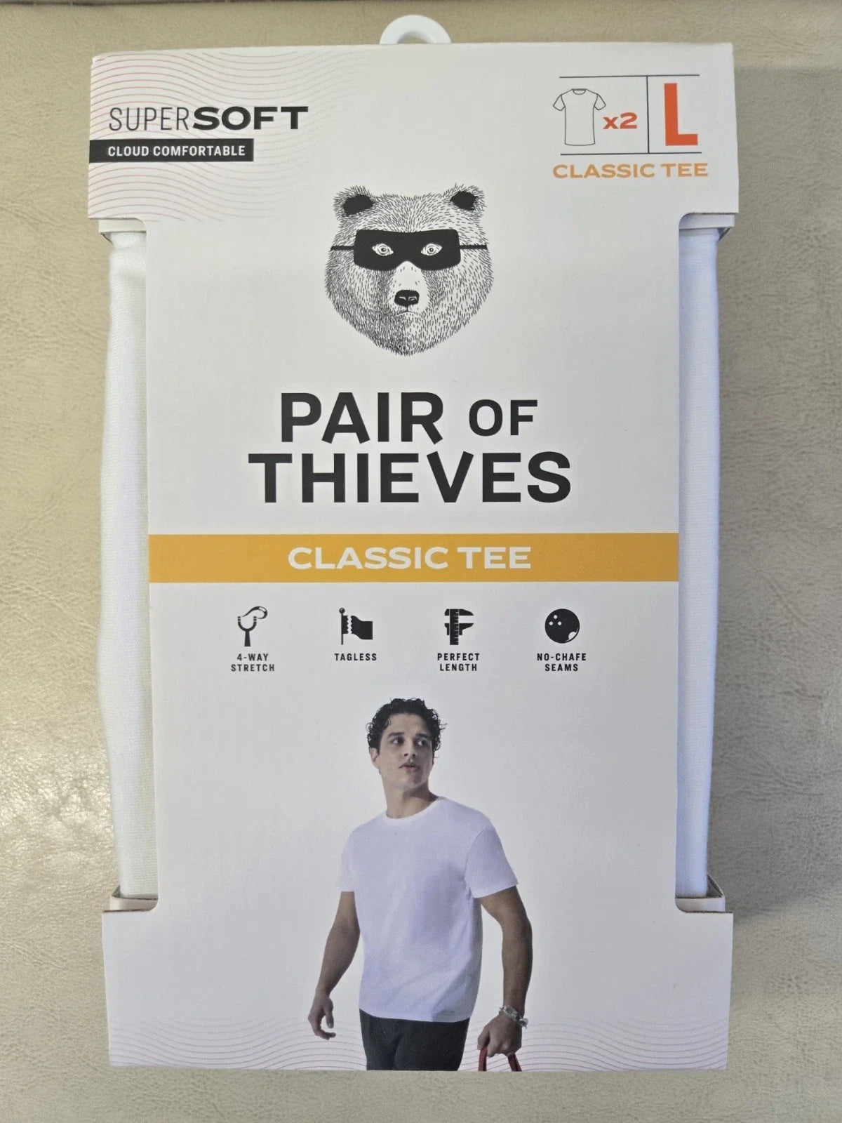 Pair of Thieves Men's Classic Crewneck Undershirt 2pk - White - Large Unisex T-shirt, Sweatshirt, Hoodie, Long Sleeve Tee - T-Shirt, Sweatshirt, Hoodie