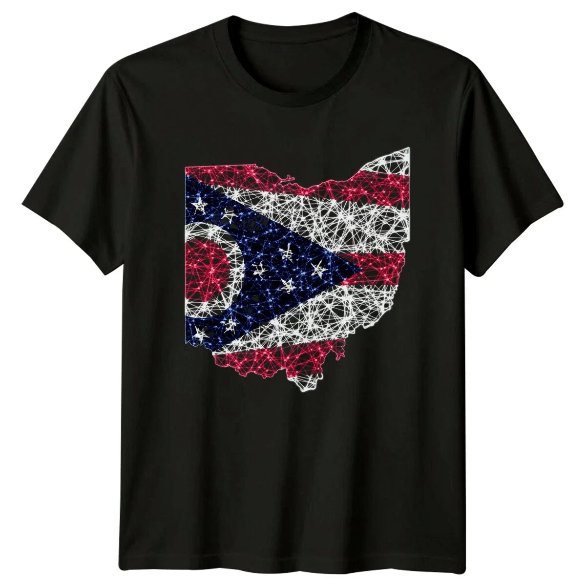 Ohio State Flag Map Shape Mens T-Shirt Womens Graphic Tee Unisex Top Unisex T-shirt, Sweatshirt, Hoodie, Long Sleeve Tee - T-Shirt, Sweatshirt, Hoodie