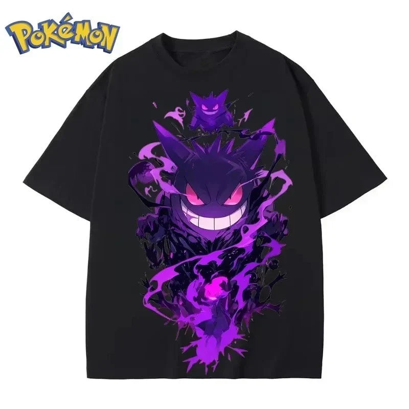 Anime Gengar Cotton T-Shirt Pokehead Graphic Print TEE Unisex T-shirt, Sweatshirt, Hoodie, Long Sleeve Tee - T-Shirt, Sweatshirt, Hoodie