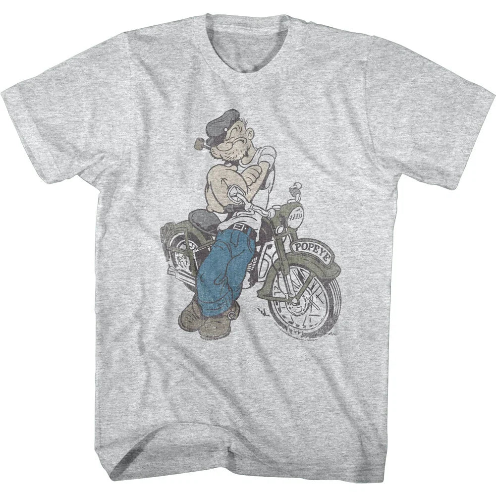 Popeye The Sailorman Vintage Motorcycle Men's T Shirt Biker Gang Cartoon Comic Unisex T-shirt, Sweatshirt, Hoodie, Long Sleeve Tee - T-Shirt, Sweatshirt, Hoodie