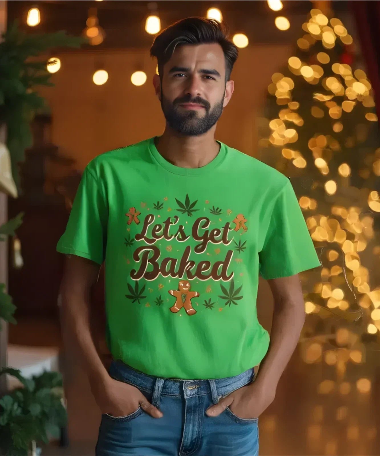 Let's Get Baked Unisex T-Shirt, Cute Gingerbread Tee, Holiday Apparel, Fun [...] Unisex T-shirt, Sweatshirt, Hoodie, Long Sleeve Tee - T-Shirt, Sweatshirt, Hoodie