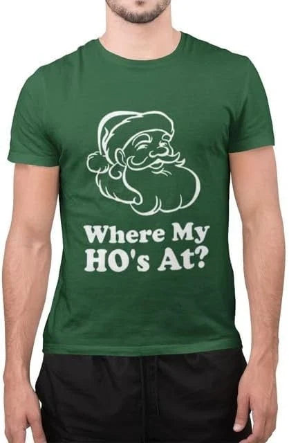 Santa Wheres My Ho Funny Christmas T-Shirt Sarcastic Adult Tee Unisex T-shirt, Sweatshirt, Hoodie, Long Sleeve Tee - T-Shirt, Sweatshirt, Hoodie