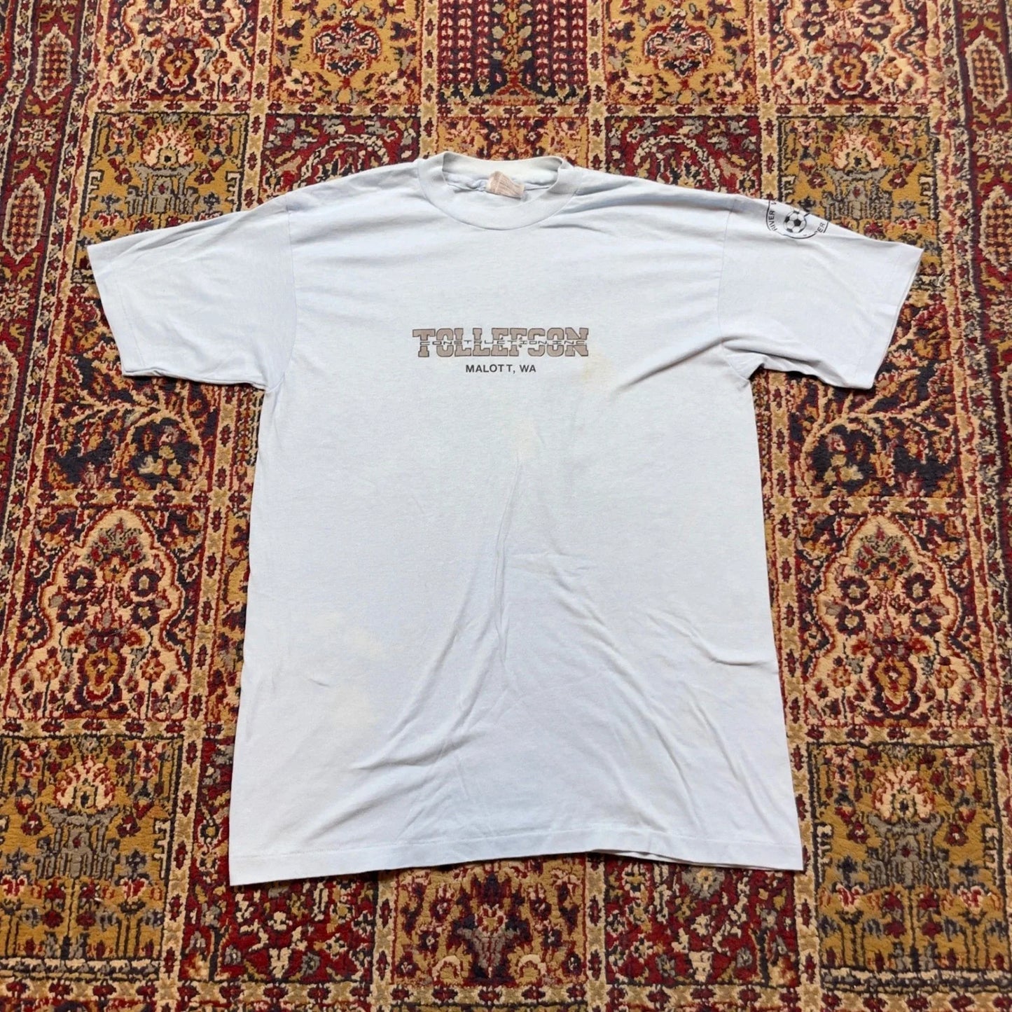 VTG 80s Tollefson Construction Malott WA Soccer Club T Shirt Size Large USA blue Unisex T-shirt, Sweatshirt, Hoodie, Long Sleeve Tee - T-Shirt, Sweatshirt, Hoodie