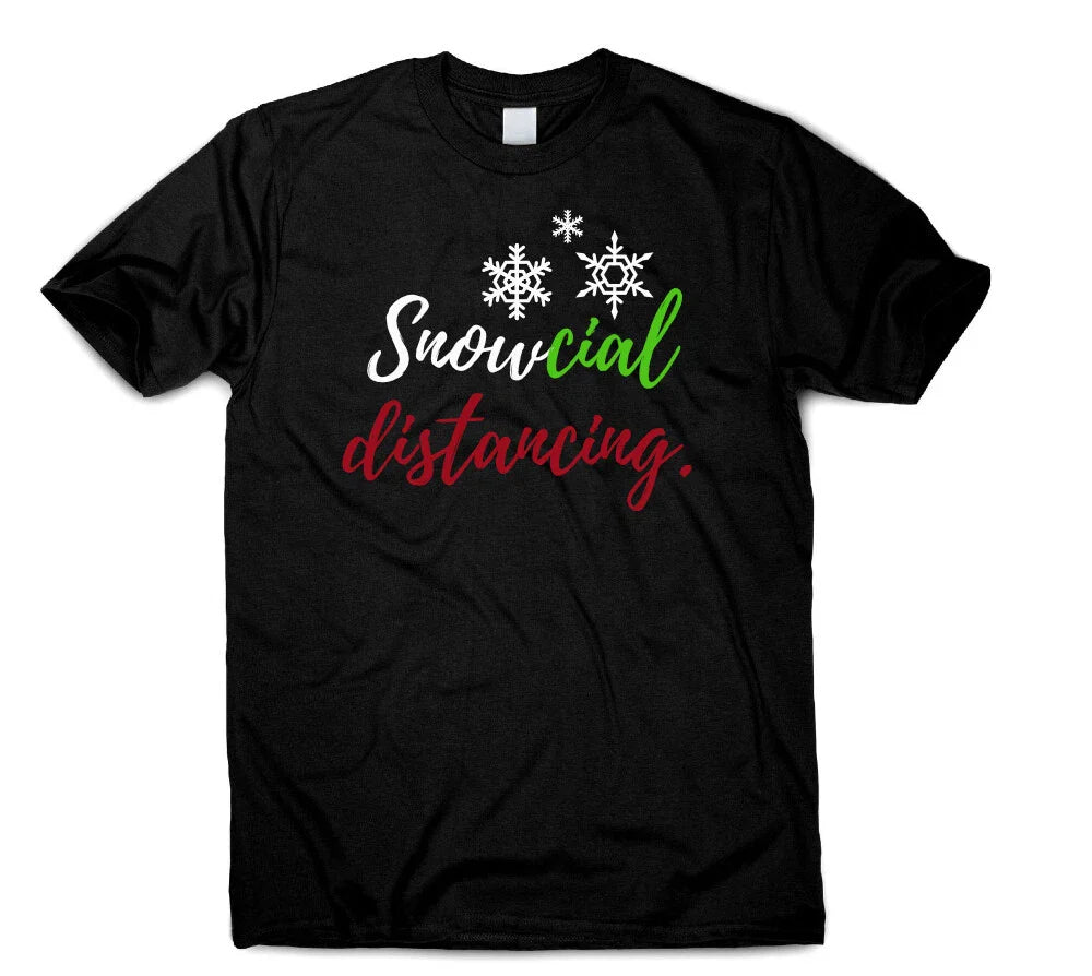 Snowcial Distancing Funny Quote T-Shirt Social Distancing Christmas Present Gift Unisex T-shirt, Sweatshirt, Hoodie, Long Sleeve Tee - T-Shirt, Sweatshirt, Hoodie