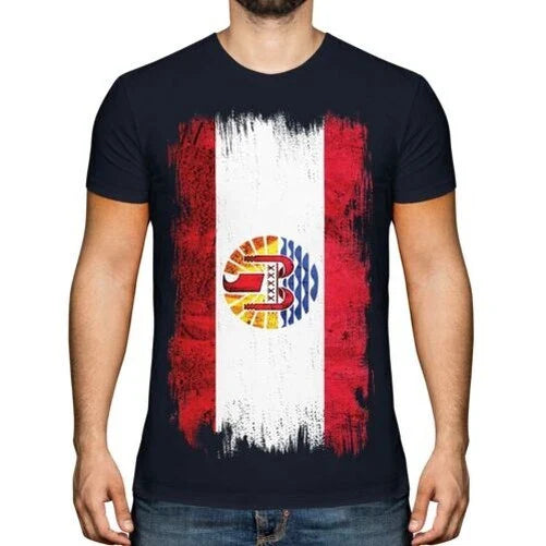 FRENCH POLYNESIA GRUNGE FLAG MENS T-SHIRT TEE TOP POLYNSIE FRANAISE POLYNESIAN Unisex T-shirt, Sweatshirt, Hoodie, Long Sleeve Tee - T-Shirt, Sweatshirt, Hoodie