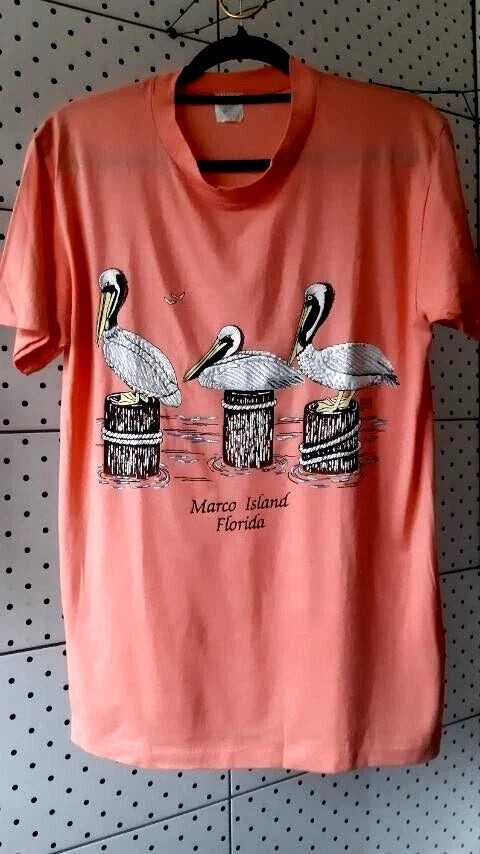 Vintage SANSHINE COVERUPS 1990 Three Pelicans MARCO ISLAND FLORIDA T-shirt Siz-L Unisex T-shirt, Sweatshirt, Hoodie, Long Sleeve Tee - T-Shirt, Sweatshirt, Hoodie