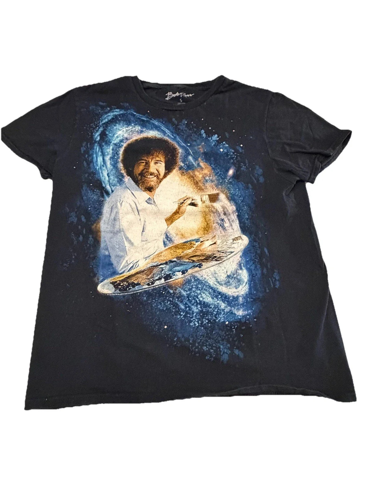 Bob Ross Galaxy Space Graphic T Shirt Size Small Black Painter Artist Nature Tee Unisex T-shirt, Sweatshirt, Hoodie, Long Sleeve Tee - T-Shirt, Sweatshirt, Hoodie