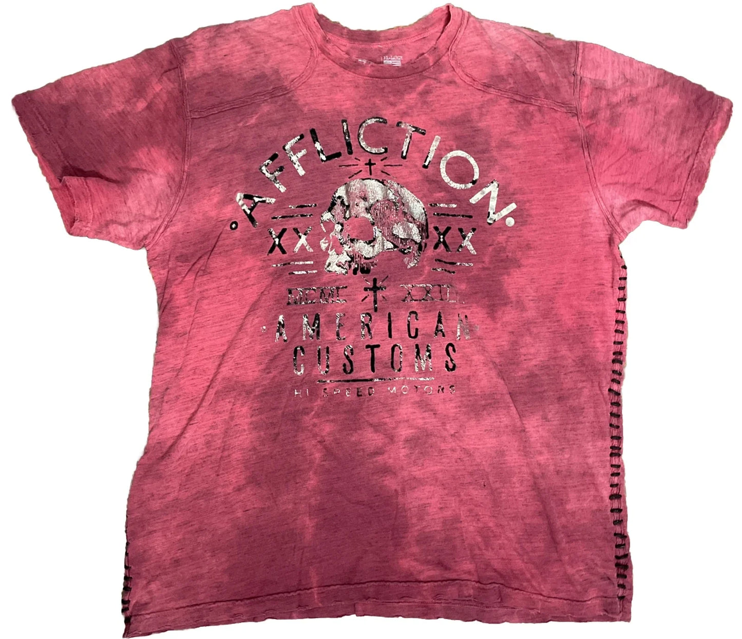 Vintage Y2K Affliction Mens T Shirt Single Skull/Cross  Mens 3XL Red Made In USA Unisex T-shirt, Sweatshirt, Hoodie, Long Sleeve Tee - T-Shirt, Sweatshirt, Hoodie