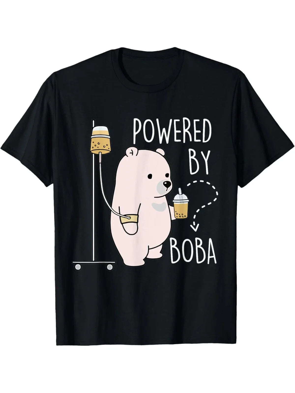 Cute Polar Bear Bubble Tea Powered By Boba Kawaii T-Shirt Summer Comfortable Cas Unisex T-shirt, Sweatshirt, Hoodie, Long Sleeve Tee - T-Shirt, Sweatshirt, Hoodie