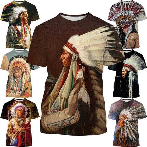 Native American Indian Tribal 3D womens/mens Short Sleeve T-Shirt Casual Top Tee Unisex T-shirt, Sweatshirt, Hoodie, Long Sleeve Tee - T-Shirt, Sweatshirt, Hoodie