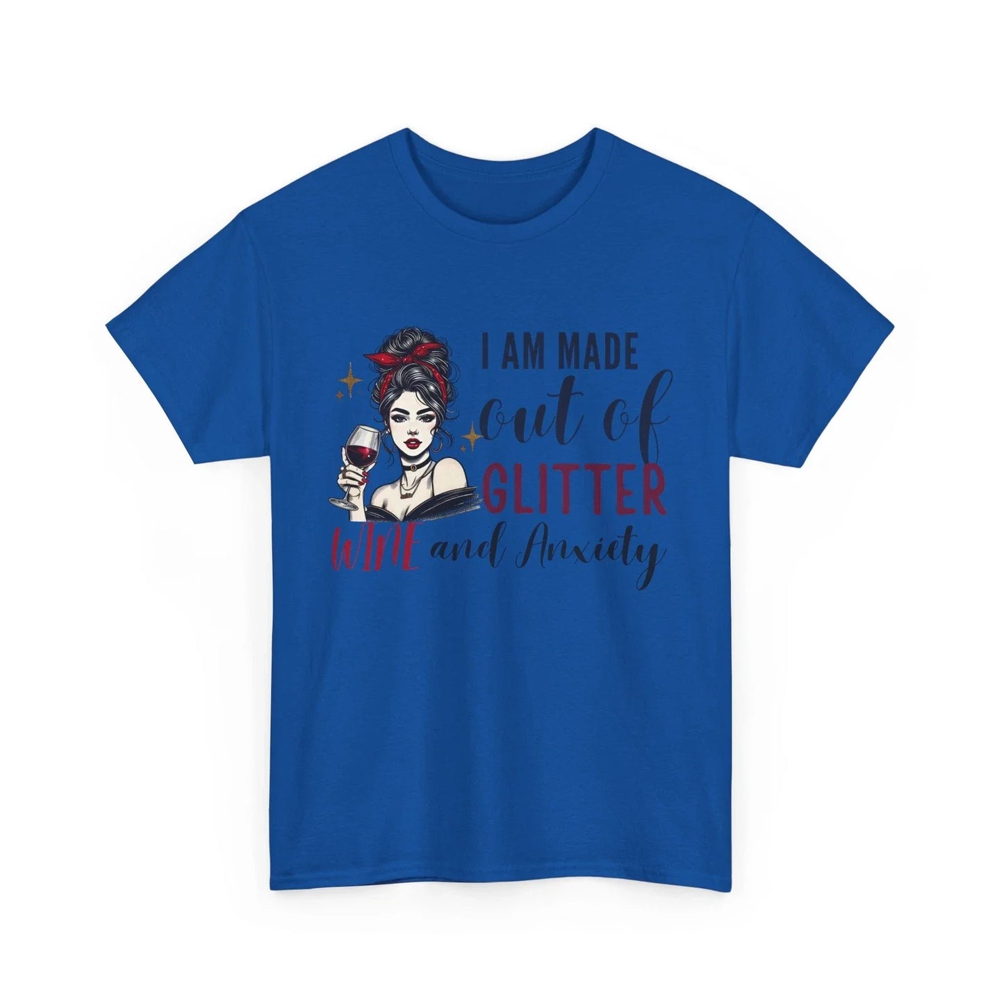Funny Anxiety T-Shirt - Mental Health Humor - Glitter Wine and Anxiety Unisex T-shirt, Sweatshirt, Hoodie, Long Sleeve Tee - T-Shirt, Sweatshirt, Hoodie