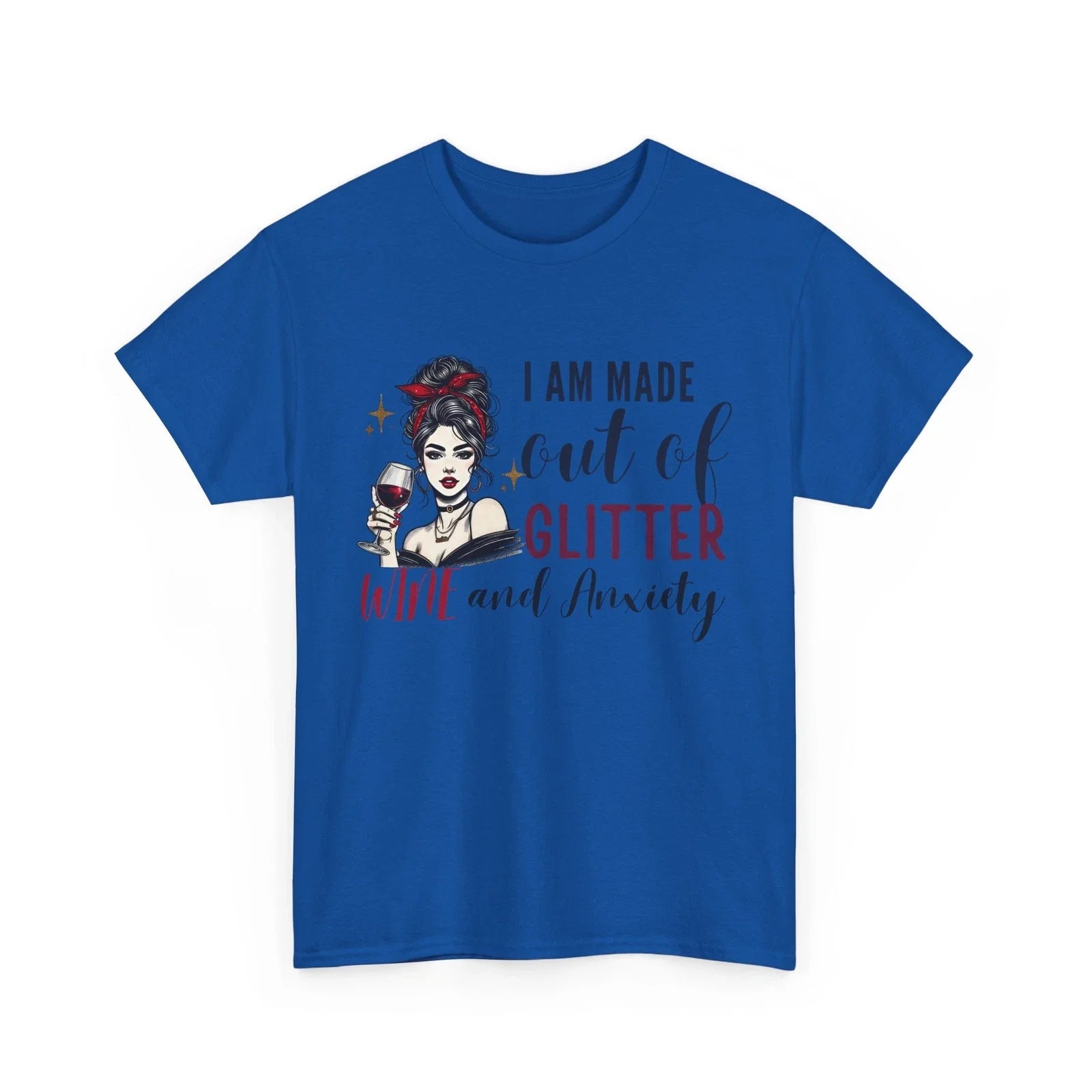 Funny Anxiety T-Shirt - Mental Health Humor - Glitter Wine and Anxiety Unisex T-shirt, Sweatshirt, Hoodie, Long Sleeve Tee - T-Shirt, Sweatshirt, Hoodie