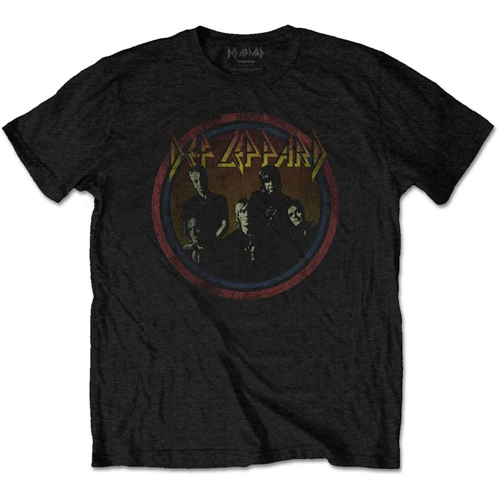 Men's Def Leppard Vintage Circle Slim Fit T-shirt Large Black Unisex T-shirt, Sweatshirt, Hoodie, Long Sleeve Tee - T-Shirt, Sweatshirt, Hoodie