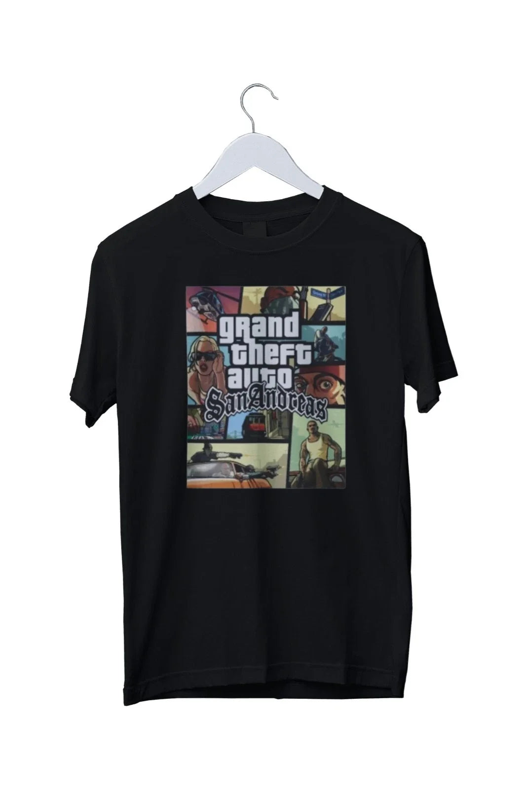 GTA Grand Theft Auto San Andreas Graphic Print T-Shirt Mens S M L XL 2 3 4 XL Unisex T-shirt, Sweatshirt, Hoodie, Long Sleeve Tee - T-Shirt, Sweatshirt, Hoodie