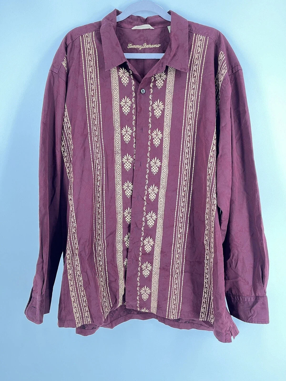 Tommy Bahama Shirt Mens XXL Long Sleeve Button Down Shirt Embroidered Unisex T-shirt, Sweatshirt, Hoodie, Long Sleeve Tee - T-Shirt, Sweatshirt, Hoodie