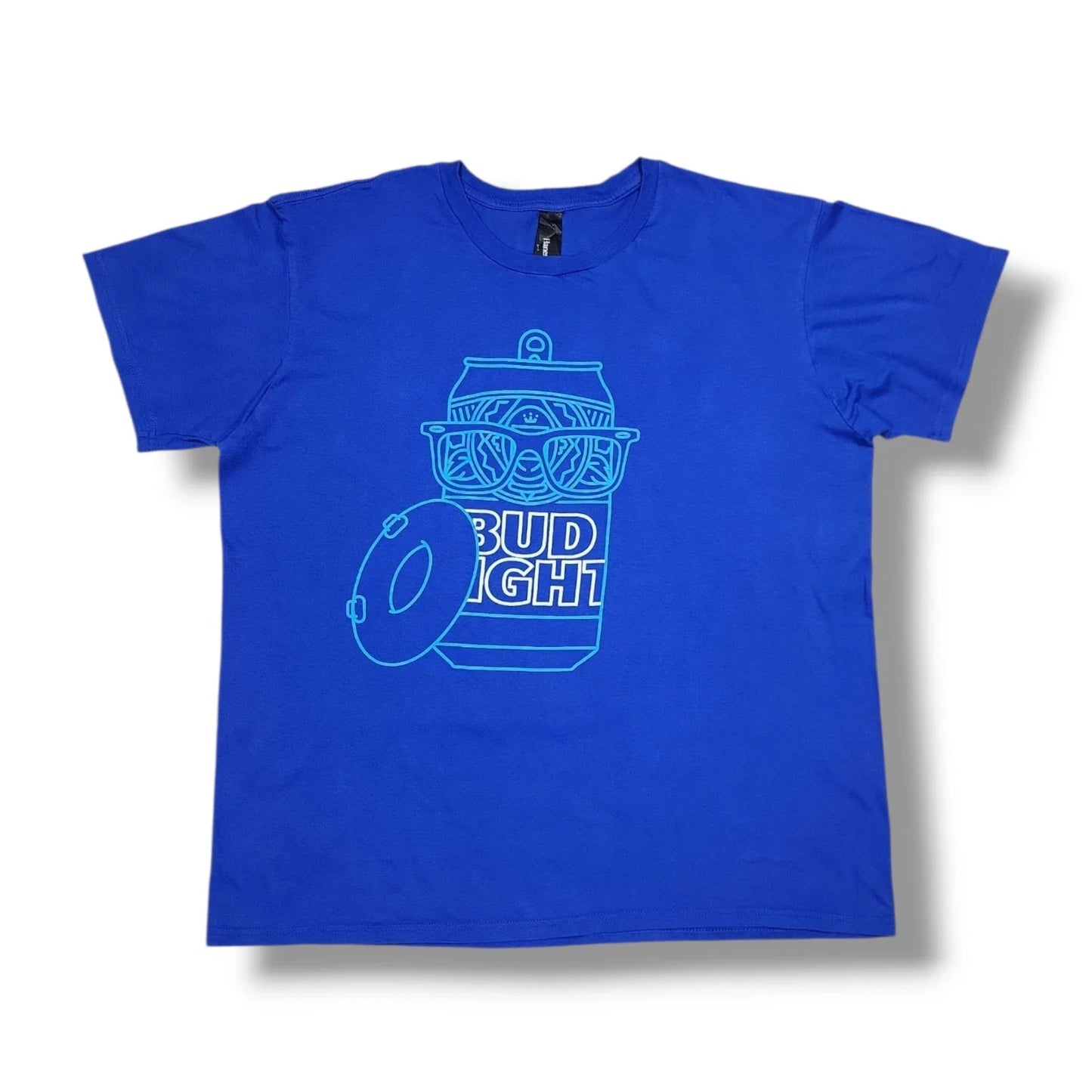 Hanes Bud Light Can Graphic Print Crewneck Blue T-Shirt Men's Size XL Unisex T-shirt, Sweatshirt, Hoodie, Long Sleeve Tee - T-Shirt, Sweatshirt, Hoodie