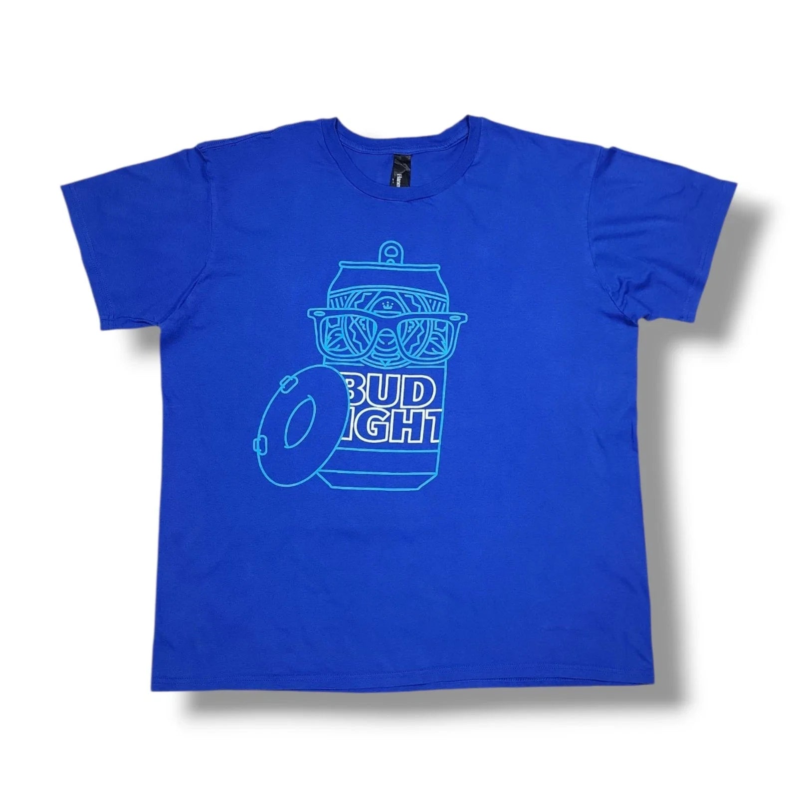 Hanes Bud Light Can Graphic Print Crewneck Blue T-Shirt Men's Size XL Unisex T-shirt, Sweatshirt, Hoodie, Long Sleeve Tee - T-Shirt, Sweatshirt, Hoodie