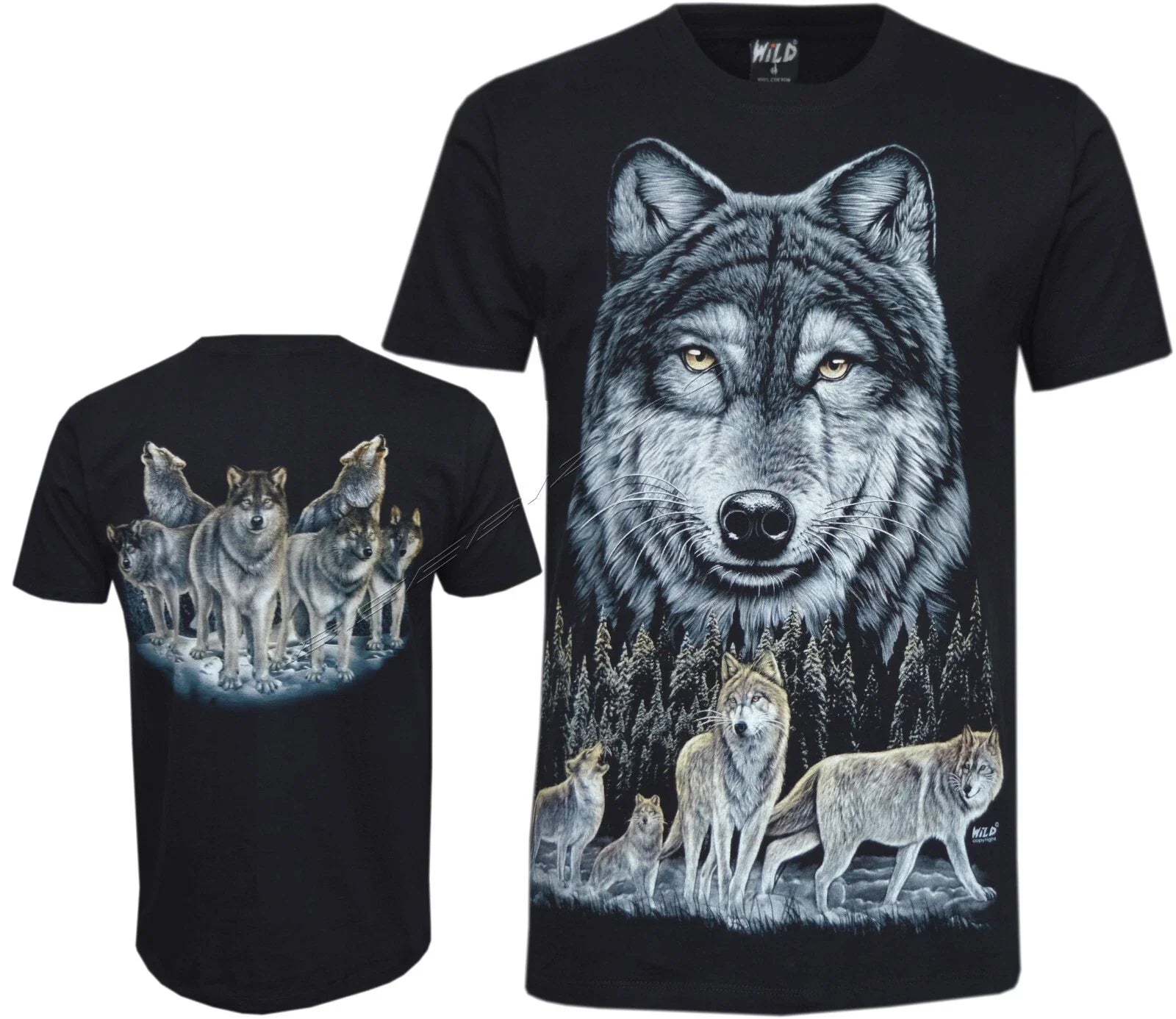 Wolf Pack T-shirt Wolves Roaming in a Forest Howling Glow in the Dark by Wild Unisex T-shirt, Sweatshirt, Hoodie, Long Sleeve Tee - T-Shirt, Sweatshirt, Hoodie